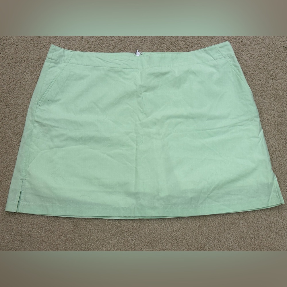 Lady Hagan Essential Mint Green Dot Oxford Women's Skort 16 NWT